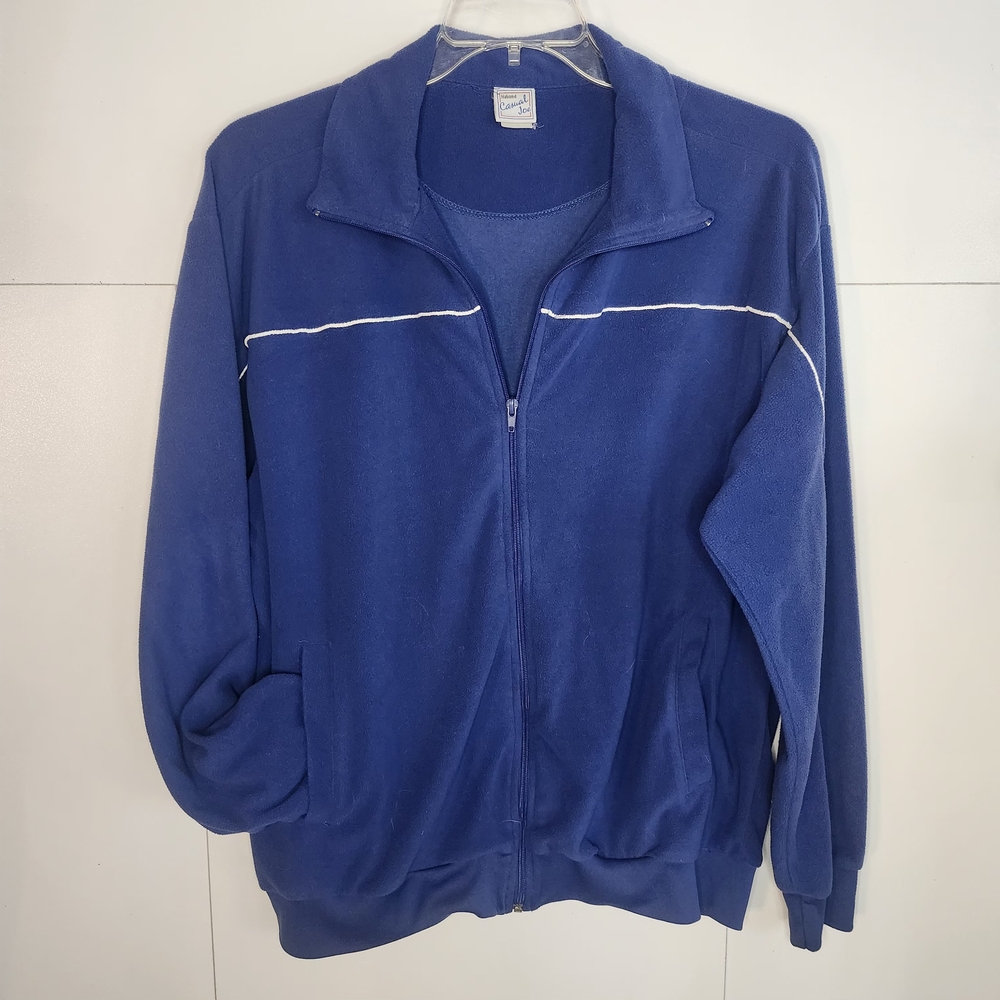 Haband Casual Joe Blue Zip Up Sweater